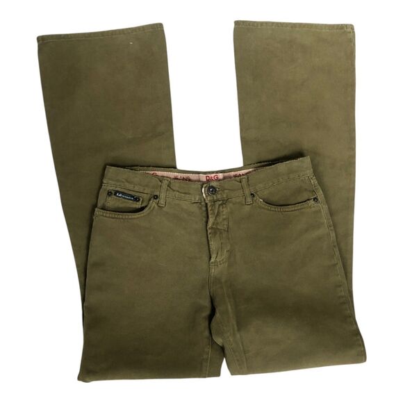 Dolce & Gabbana Boot Cut Mid Rise Military Olive Green Italian Designer Jeans 8 - Picture 16 of 16